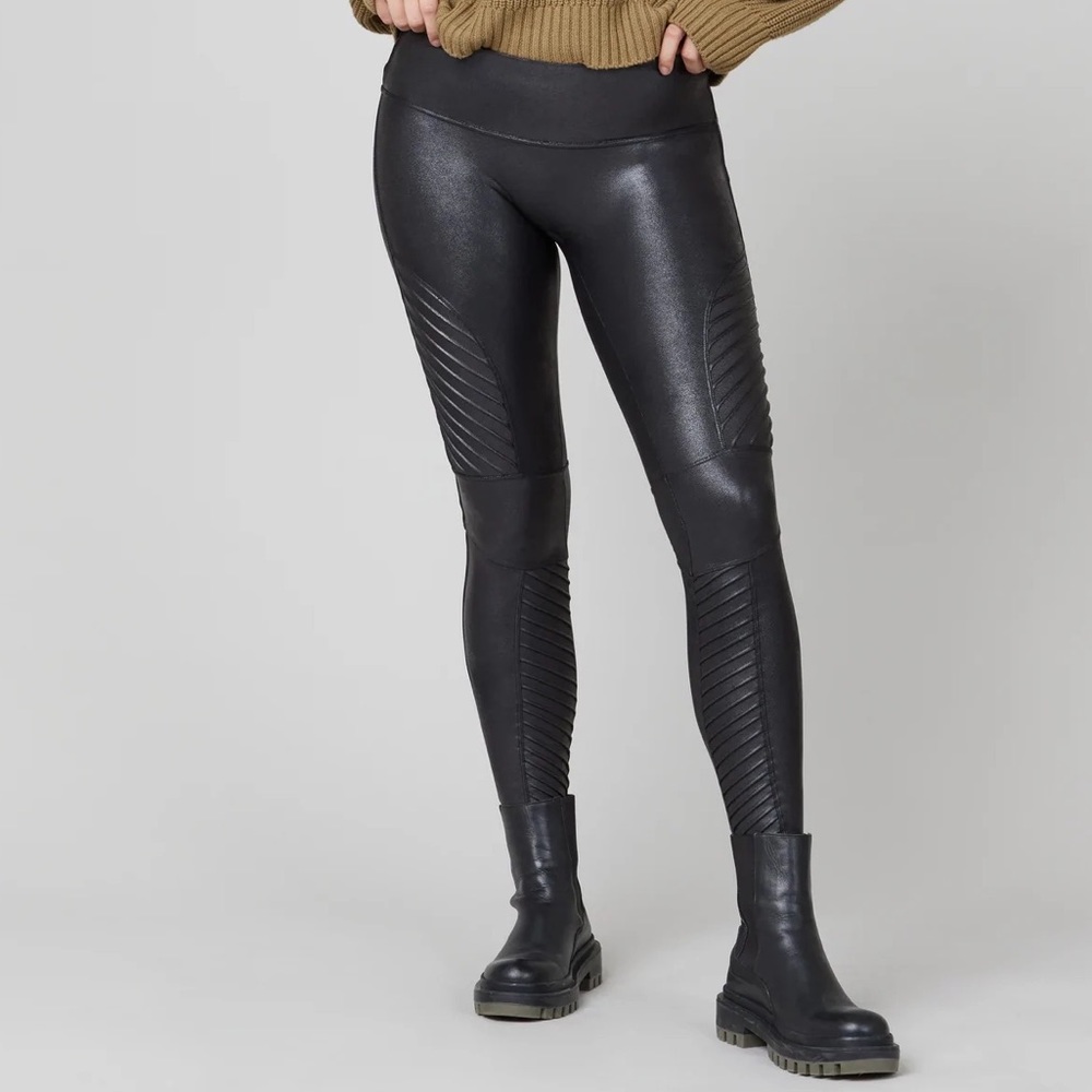 Spanx Faux Leather Moto Leggings
